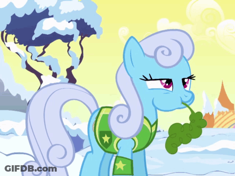 Blue Pony With Green Leaf In Mouth GIF