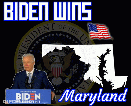 Blue Poster Biden Wins Maryland GIF
