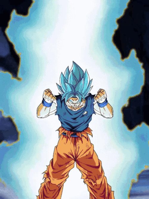 Blue Power Goku Super Saiyan GIF