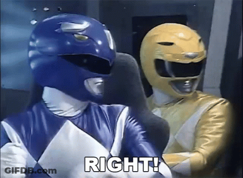 Blue Power Ranger Saying Right GIF