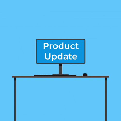 Blue Product Update Animated Graphic GIF