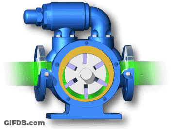 Blue Pump With Green Pipe GIF