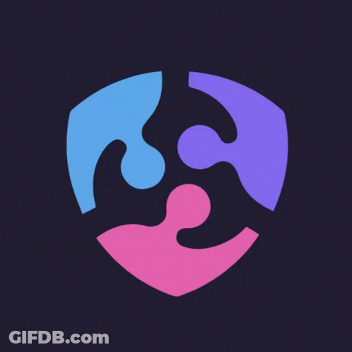 Blue Purple Pink Shield Logo GIF