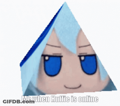 Blue Pyramid Face Me When Huffie Is Online GIF