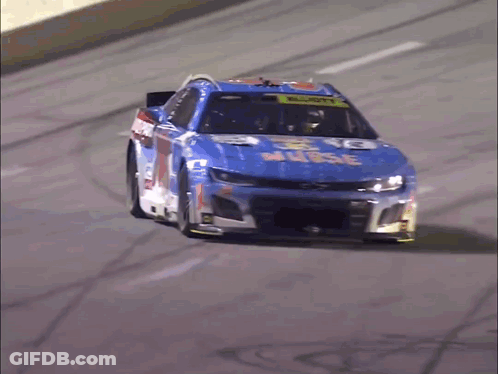 Blue Race Car With Nurse GIF