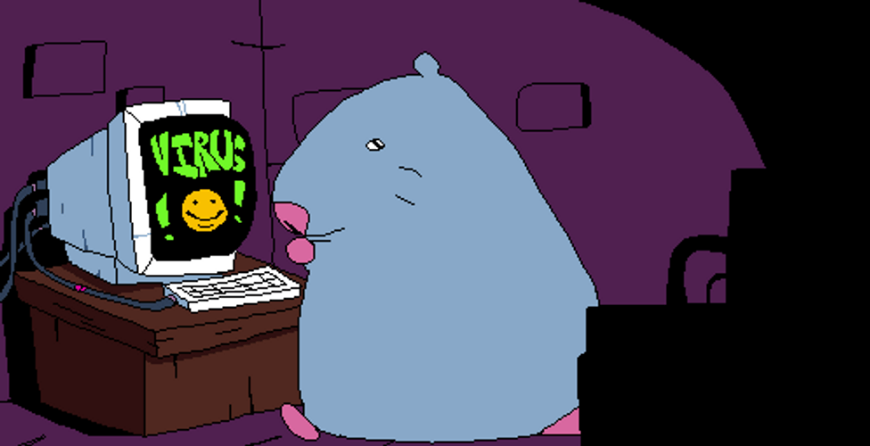 Blue Rat Craving For Some Pizza GIF