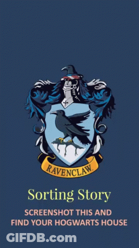 Blue Ravenclaw Crest Sorting Story GIF