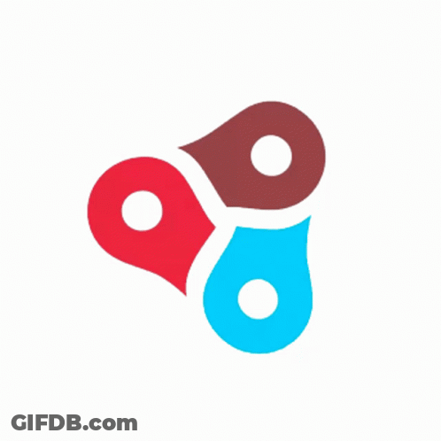 Blue Red Brown Circle With White Center GIF