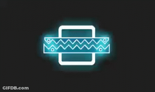 Blue Red White Logo With Glitch Effect GIF