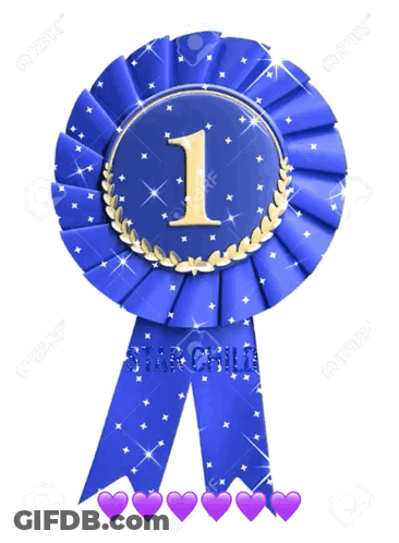 Blue Ribbon Number 1 Star Child GIF