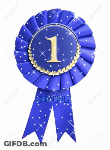 Blue Ribbon Number 1 Star Child GIF