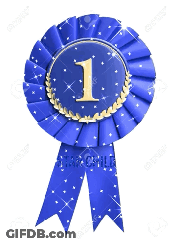 Blue Ribbon With Number 1 And Starchild GIF