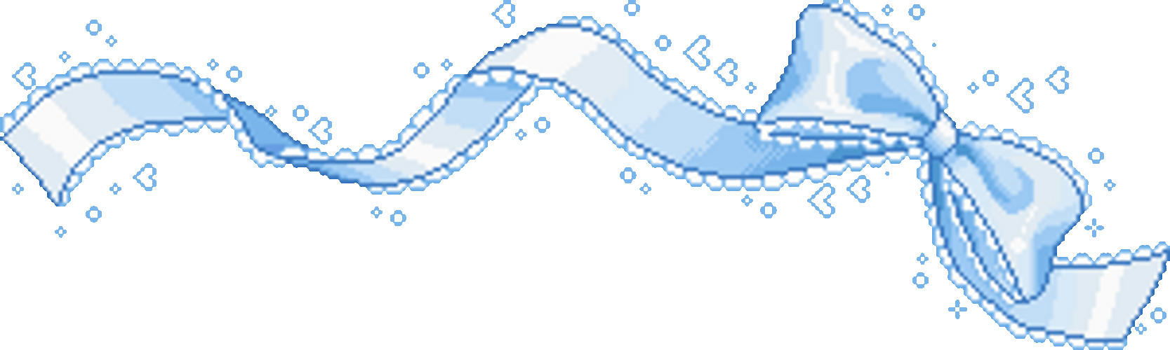 Blue Ribbon With Small Hearts GIF