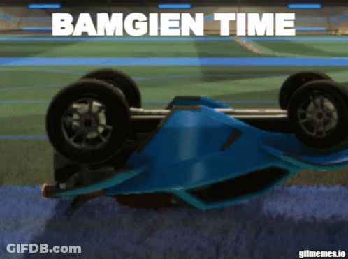Blue Rocket League Car Upside Down Bampien Time GIF
