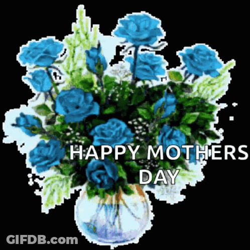Blue Roses Bouquet Happy Mothers Day GIF