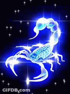 Blue Scorpion Surrounded By Stars GIF