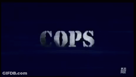 Blue Screen With Cops Text GIF