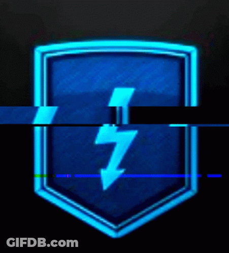 Blue Shield With Lightning Bolt GIF