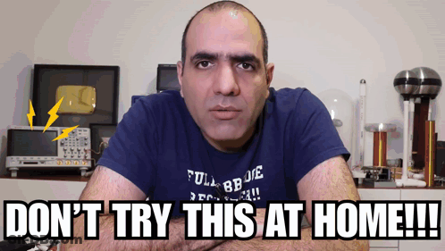 Blue Shirt Man Don't Try This At Home GIF