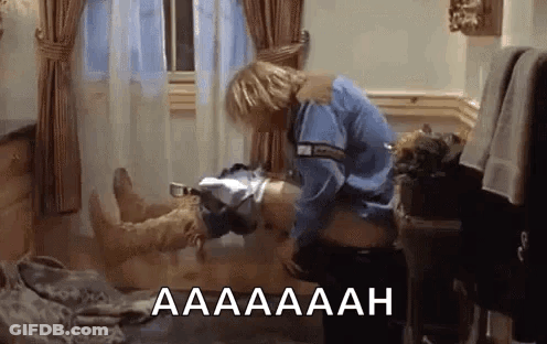 Blue Shirt Man Laying On Another Man's Back GIF