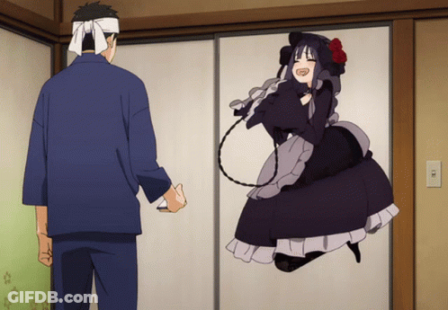 Blue Shirt Man Next To Black Dress Girl GIF