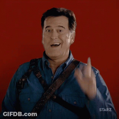 Blue Shirt Man Pointing At Camera Starz Logo GIF