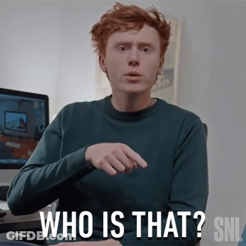 Blue Shirt Man Pointing Who Is That GIF