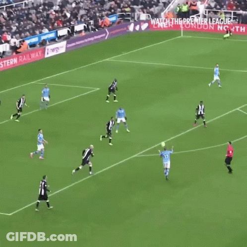 Blue Shirt Man Running Soccer Watch Premier League GIF