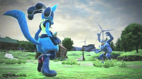 Blue Shirt Man Sitting Near Pokemon Toys GIF