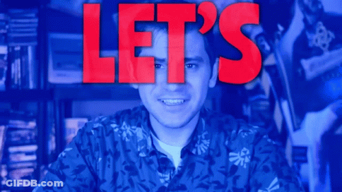 Blue Shirt Man Smiling Let's Background GIF