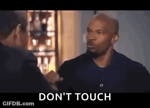 Blue Shirt Man Telling Other Man Don't Touch GIF