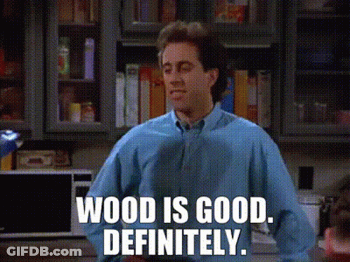 Blue Shirt Man Wood Is Good Definitely GIF