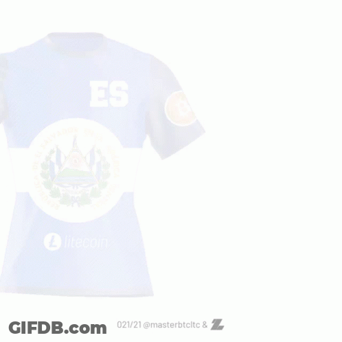Blue Shirt Saying Litecoin GIF