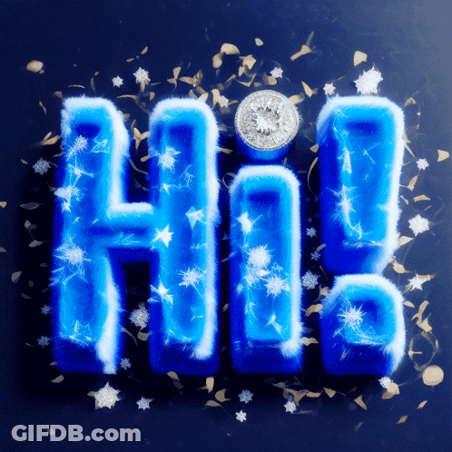 Blue Sign Saying Hi GIF