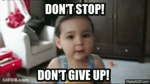 Blue Sign Saying Keep Going In Yellow Letters GIF