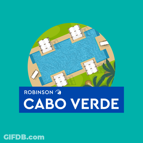 Blue Sign Saying Robinson Cabo Verde GIF