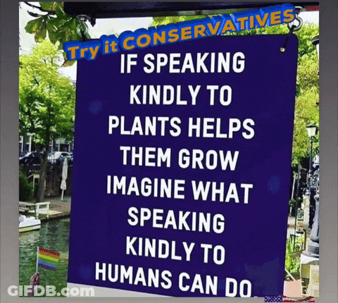 Blue Sign Saying Try It Conservatives GIF