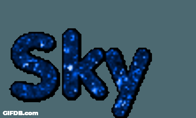 Blue Sky Text Glitter GIF