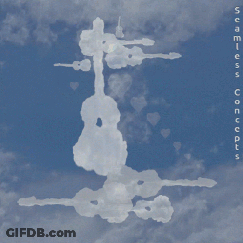 Blue Sky With Clouds Saying Seamless Concepts GIF