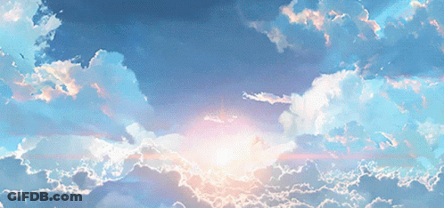 Blue Sky With Sun Shining Through Clouds GIF