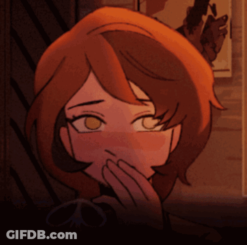 Blue Smiley Covering Mouth With White Hand GIF