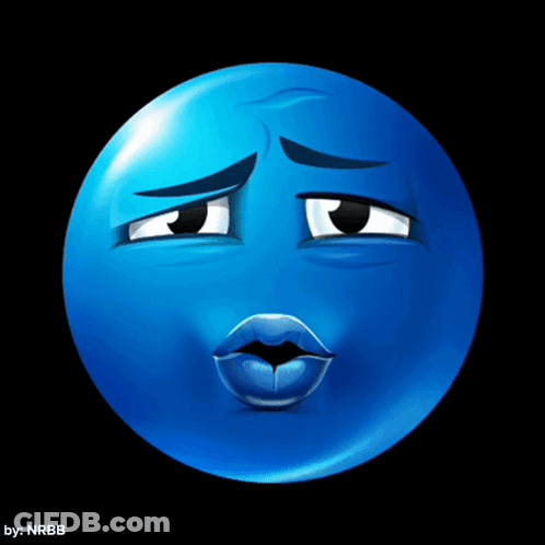 Blue Smiley Sad GIF