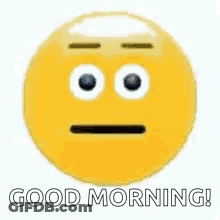 Blue Smiley Saying Good Morning GIF