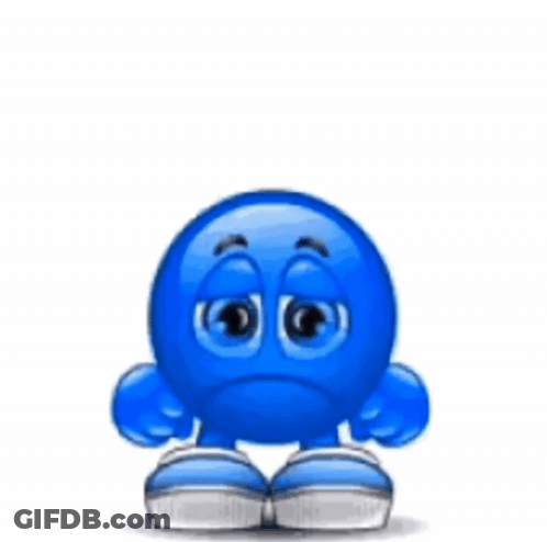 Blue Smiley Saying Miss U GIF