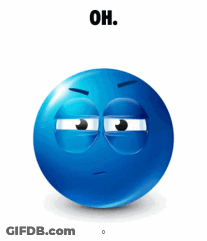 Blue Smiley Saying Oh GIF
