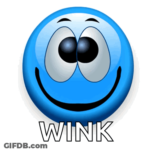 Blue Smiley Winking GIF