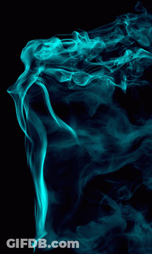 Blue Smoke Against A Black Background That Looks Like A Ghost GIF
