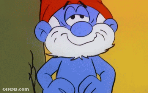 Blue Smurf Red Hat Beard GIF