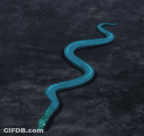 Blue Snake Crawling On Ground GIF