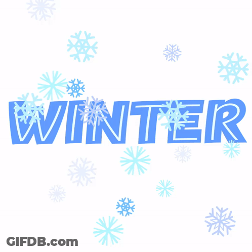 Blue Snowflakes Surrounding Winter GIF